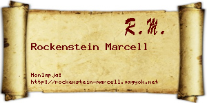 Rockenstein Marcell névjegykártya